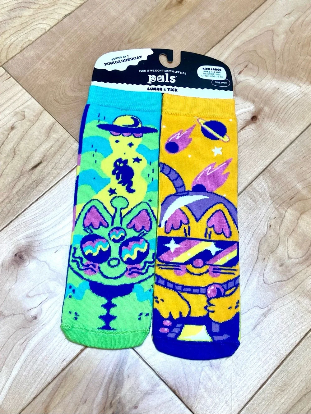 Pals and pinkgabbercat lunar & tick foot friends mismatched Socks kids large
